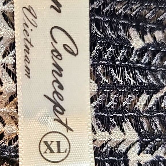 PerSeption Concept Beige & Black Print Waterfall Cardigan, Size XL - Picture 8 of 10